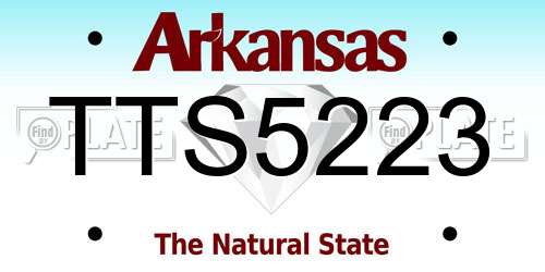 TTS5223 Arkansas License Plate