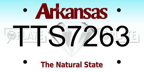 TTS7263 Arkansas License Plate