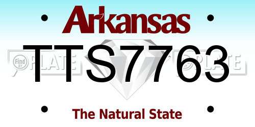 TTS7763 Arkansas License Plate
