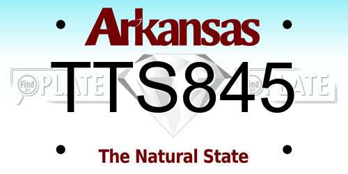 TTS845 Arkansas License Plate