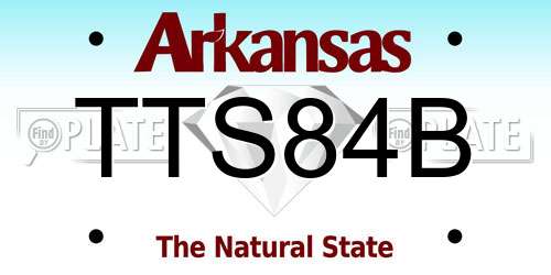 TTS84B Arkansas License Plate