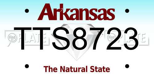 TTS8723 Arkansas License Plate