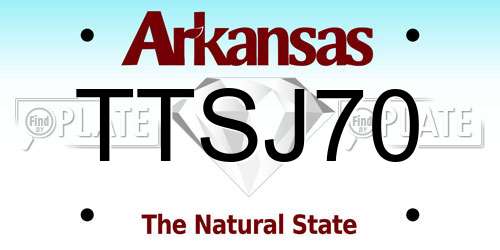 TTSJ70 Arkansas License Plate