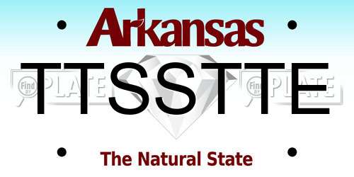 TTSSTTE Arkansas License Plate