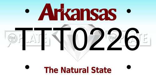 TTT0226 Arkansas License Plate