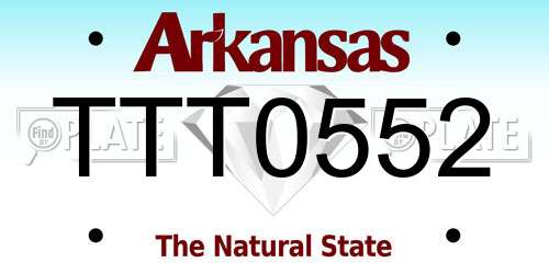 TTT0552 Arkansas License Plate