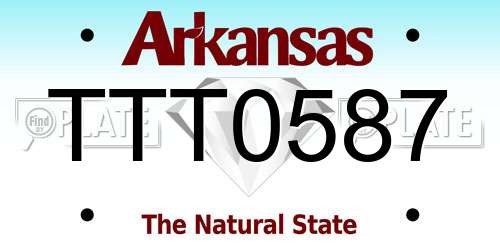 TTT0587 Arkansas License Plate