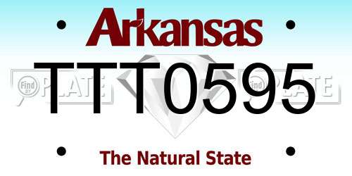 TTT0595 Arkansas License Plate