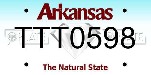 TTT0598 Arkansas License Plate