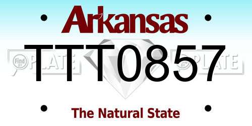 TTT0857 Arkansas License Plate