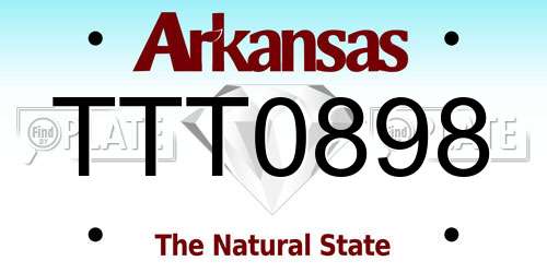 TTT0898 Arkansas License Plate