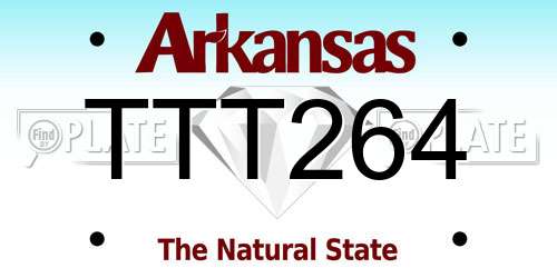 TTT264 Arkansas License Plate