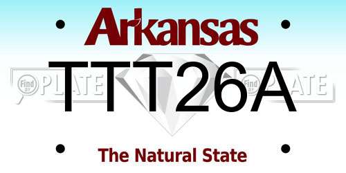 TTT26A Arkansas License Plate