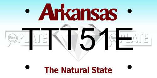 TTT51E Arkansas License Plate