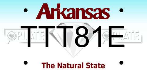 TTT81E Arkansas License Plate