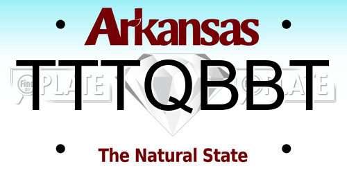 TTTQBBT Arkansas License Plate