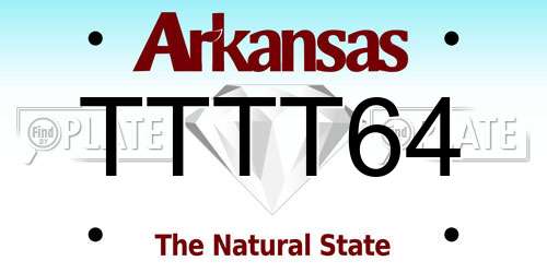 TTTT64 Arkansas License Plate