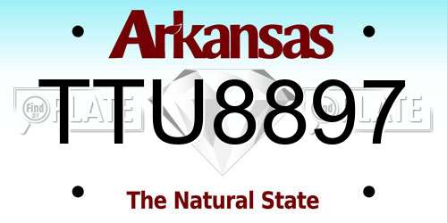 TTU8897 Arkansas License Plate