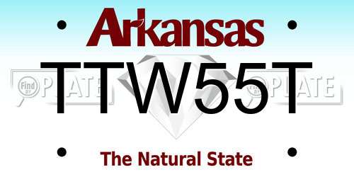 TTW55T Arkansas License Plate