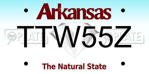 TTW55Z Arkansas License Plate