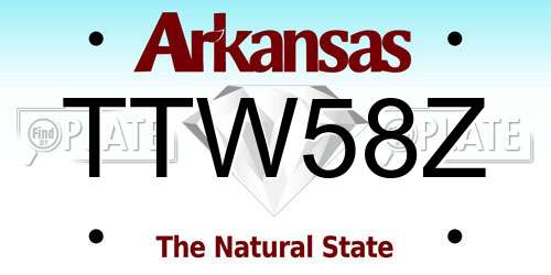 TTW58Z Arkansas License Plate