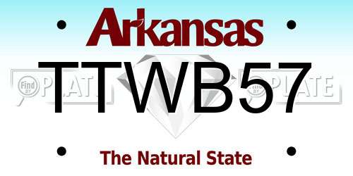 TTWB57 Arkansas License Plate