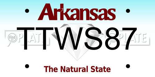 TTWS87 Arkansas License Plate