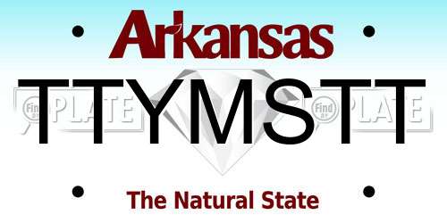 TTYMSTT Arkansas License Plate