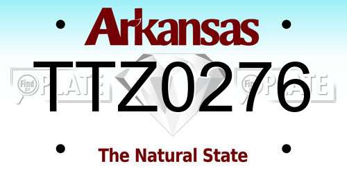 TTZ0276 Arkansas License Plate