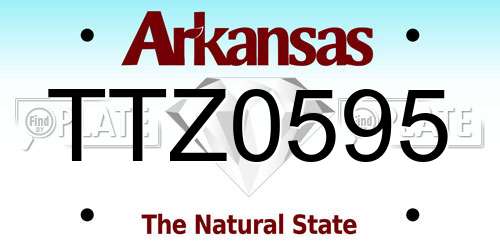 TTZ0595 Arkansas License Plate