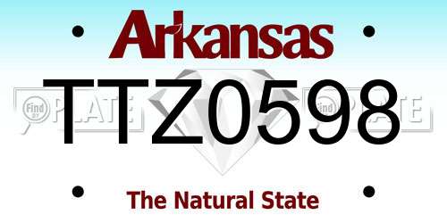 TTZ0598 Arkansas License Plate