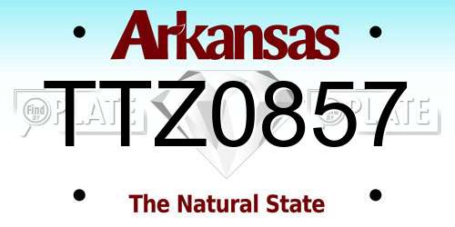 TTZ0857 Arkansas License Plate