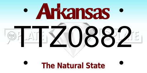 TTZ0882 Arkansas License Plate