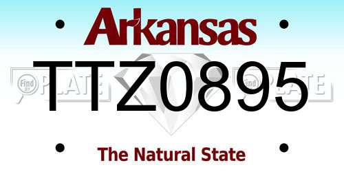 TTZ0895 Arkansas License Plate