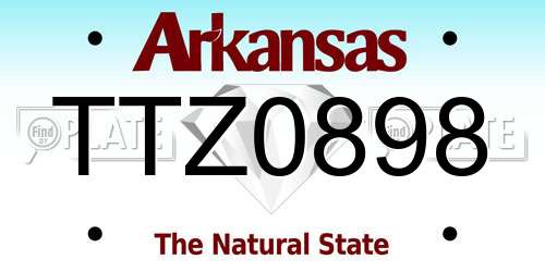 TTZ0898 Arkansas License Plate