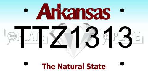 TTZ1313 Arkansas License Plate
