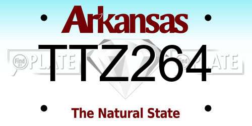 TTZ264 Arkansas License Plate