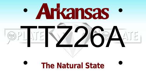 TTZ26A Arkansas License Plate