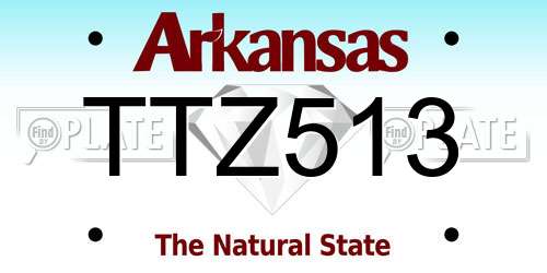 TTZ513 Arkansas License Plate