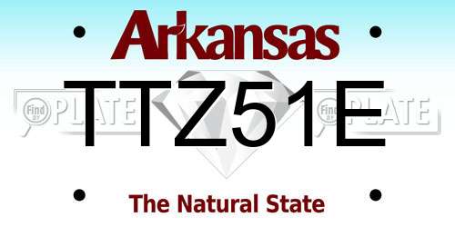 TTZ51E Arkansas License Plate
