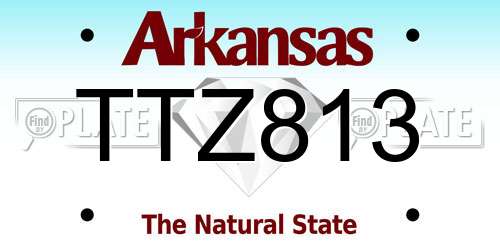TTZ813 Arkansas License Plate