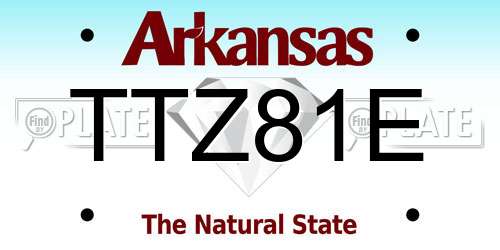 TTZ81E Arkansas License Plate