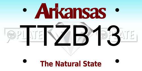TTZB13 Arkansas License Plate