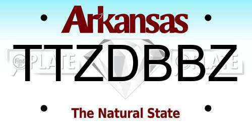 TTZDBBZ Arkansas License Plate