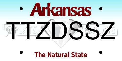TTZDSSZ Arkansas License Plate