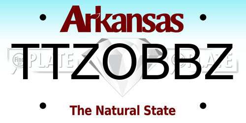 TTZOBBZ Arkansas License Plate