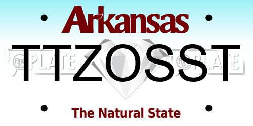 TTZOSST Arkansas License Plate