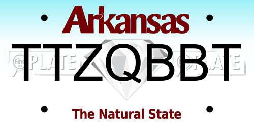 TTZQBBT Arkansas License Plate
