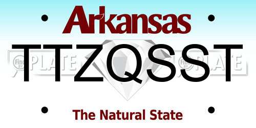 TTZQSST Arkansas License Plate