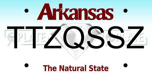 TTZQSSZ Arkansas License Plate